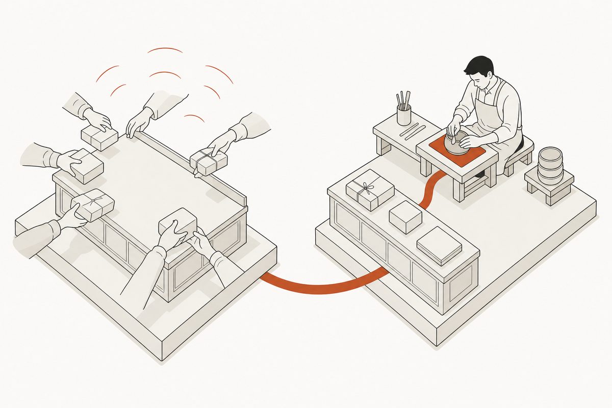 応援が集まる一時と、そのあとも作り続ける手